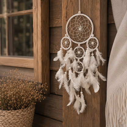 White Multi-Ring Dreamcatcher— Small